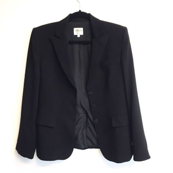 GIORGIO ARMANI COLLEZIONI Blazer Jacket Black 4 - Picture 7 of 9